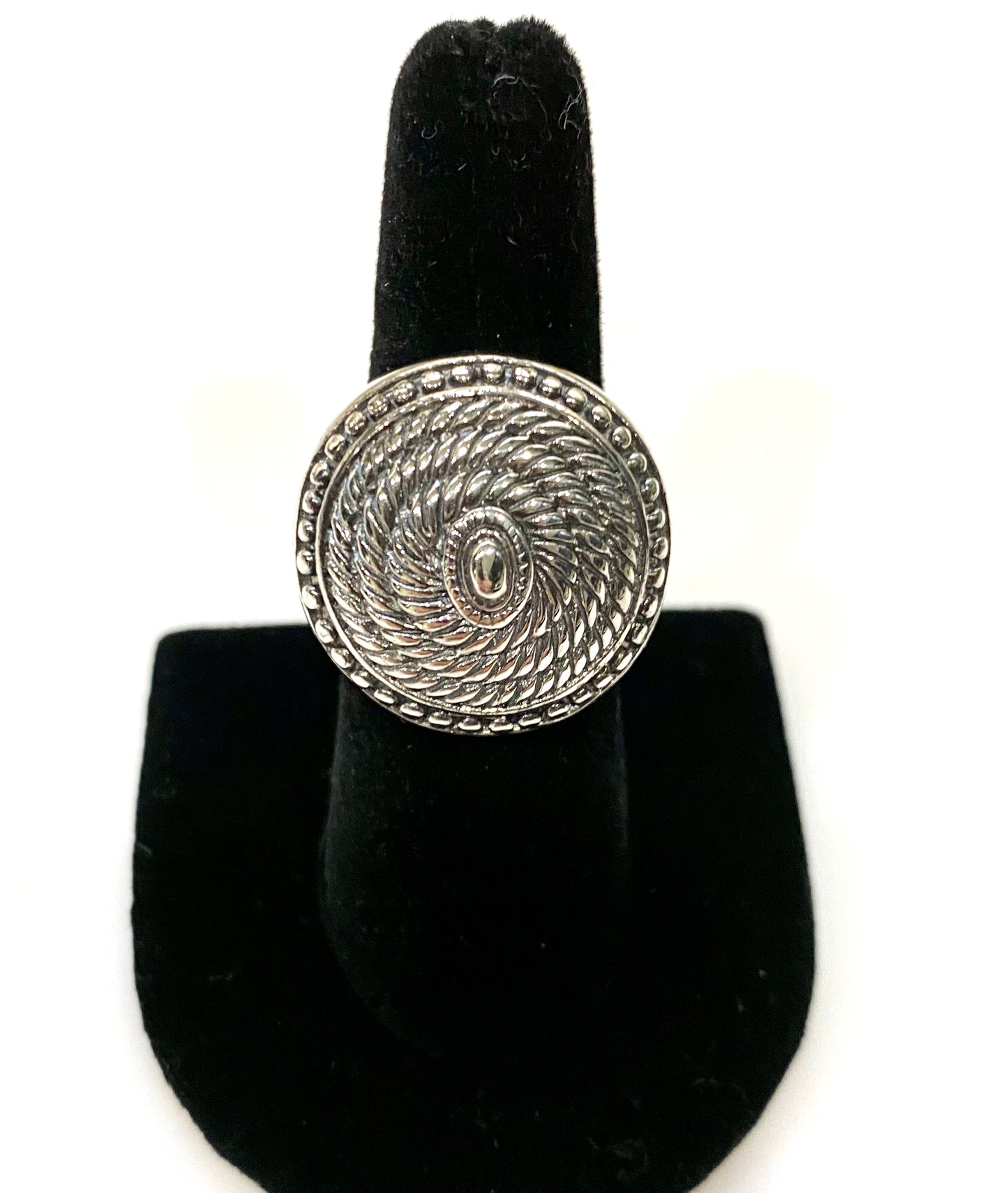 FASHIONABLE SOLID STERLING SILVER SWIRL RING