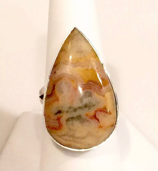 Large Bumble Bee Jasper Sterling Silver Ring