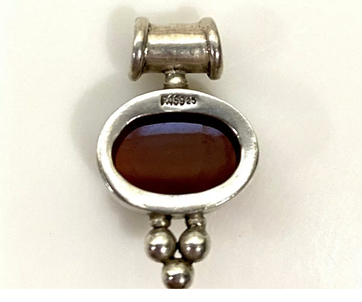 Vintage Carnelian Sterling Silver Pendant