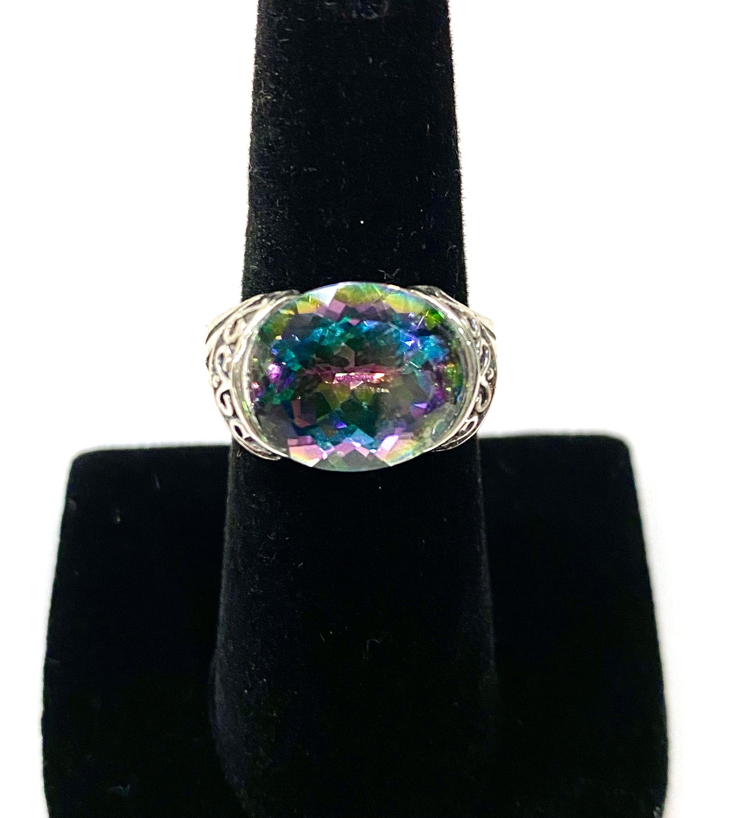 VIBRANT MYSTIC TOPAZ STERLING SILVER RING