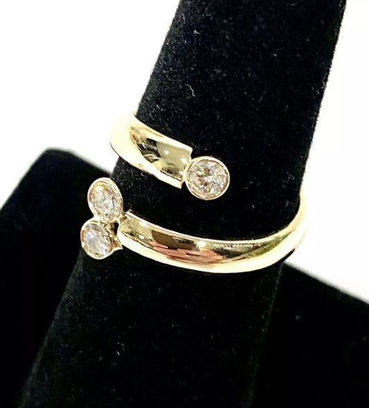 Gorgeous Gold And Diamond Bypass Ring