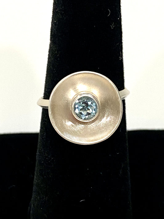 Magnificently Designed Blue Topaz in Sterling Silver Ring