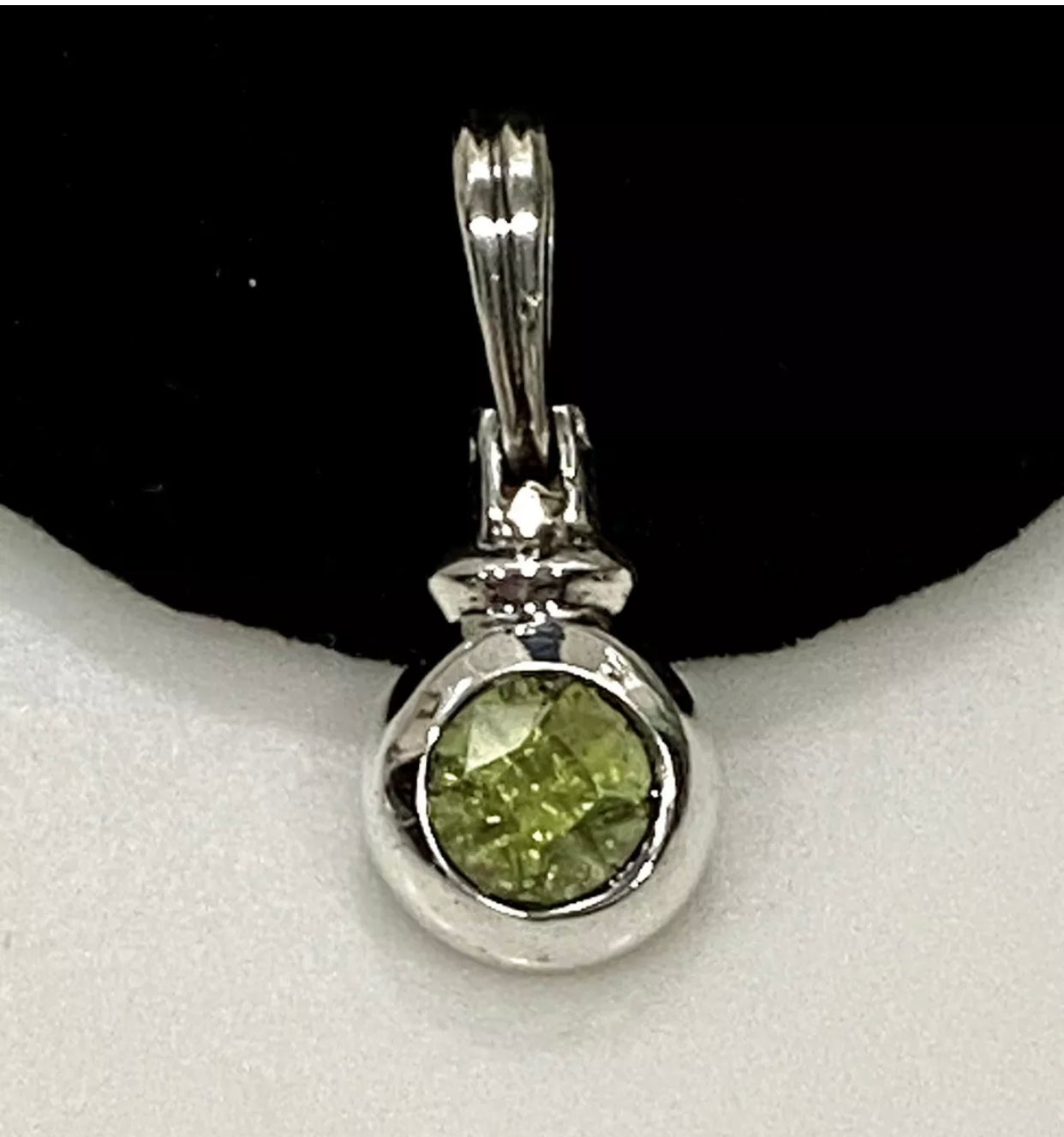 Vintage Genuine Peridot Sterling Silver Pendant