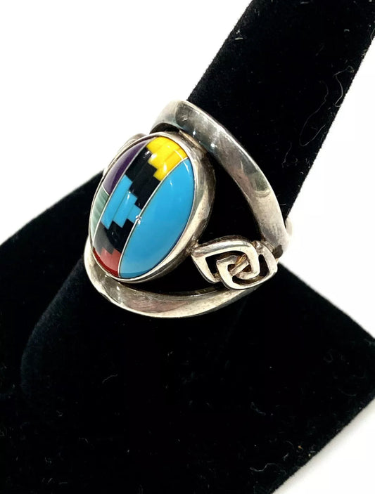 Gorgeous Enameled Sterling Silver Ring