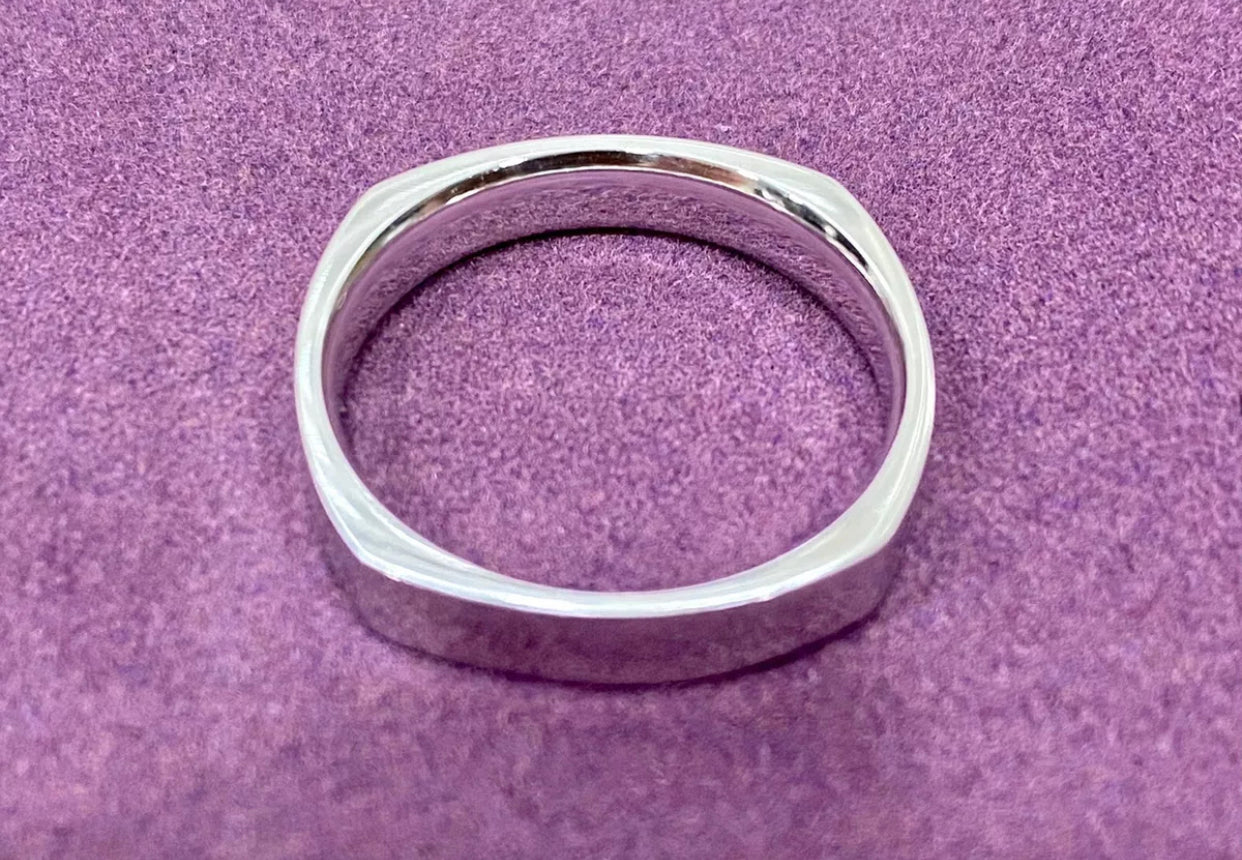 4mm Squared 14k White Gold Ring