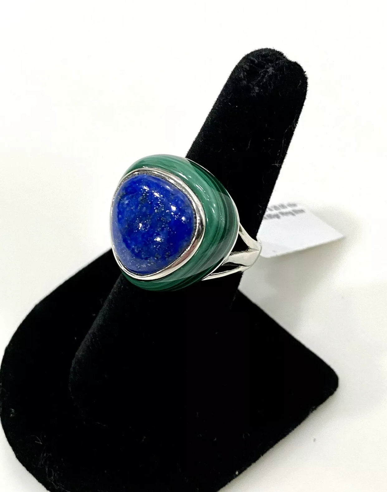 Blue Lapis Malachite Sterling Silver Ring