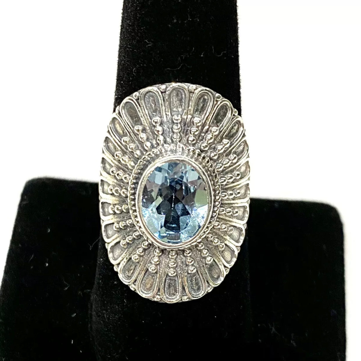 Genuine Blue Topaz Sterling Silver Ring