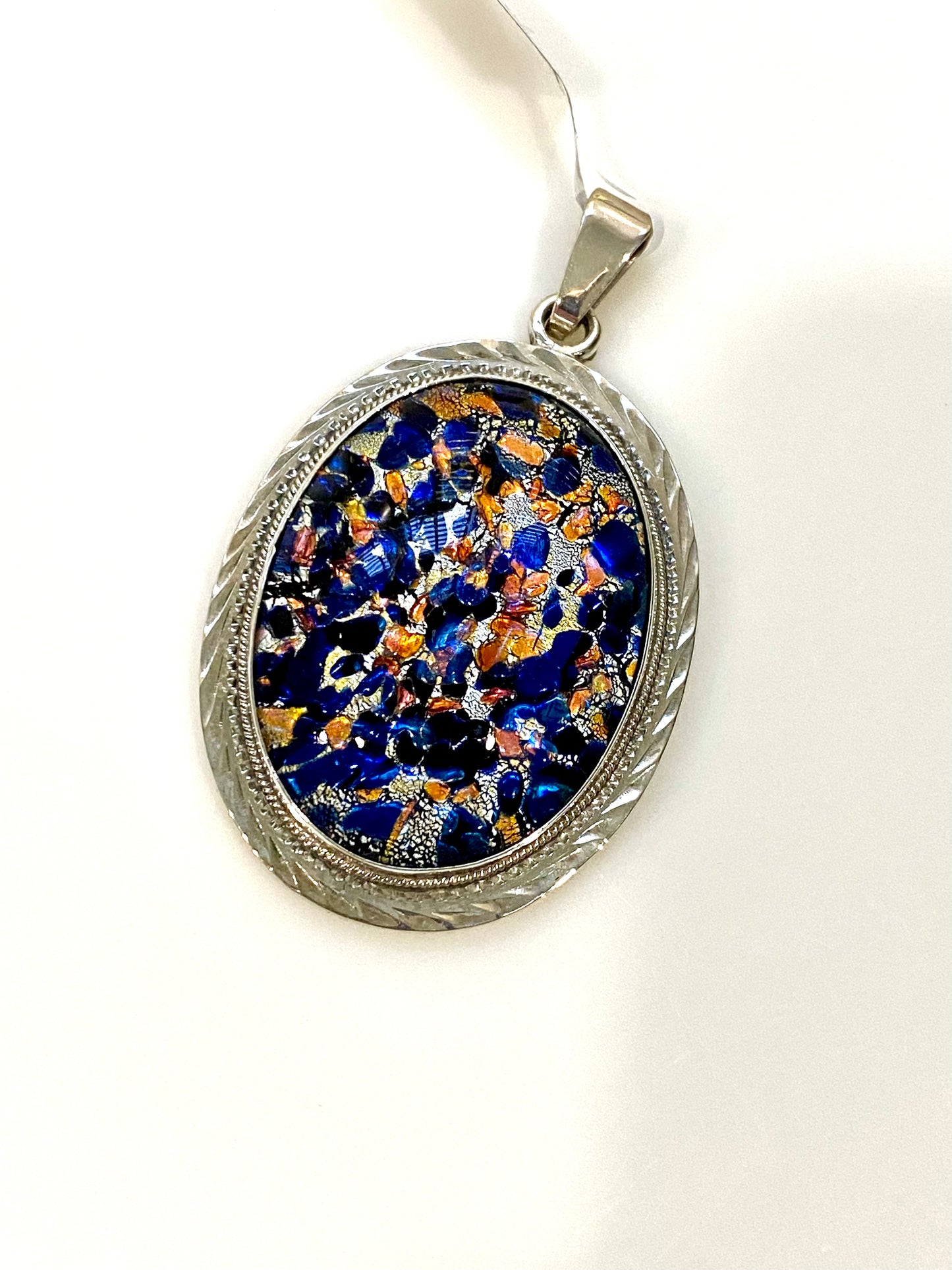 Gorgeous Metallic Enameled Pendant