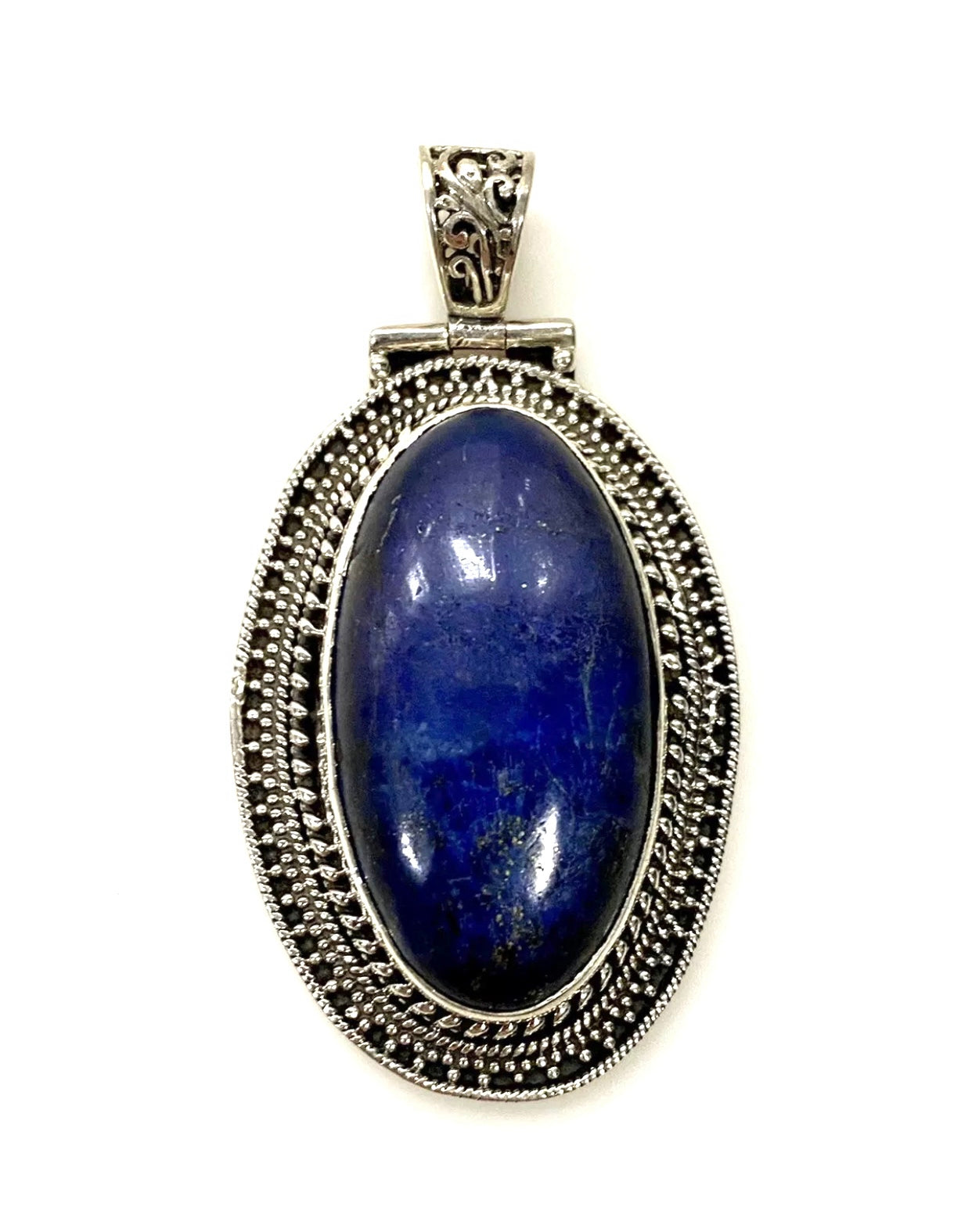 Large Blue Lapis Sterling Silver Pendant