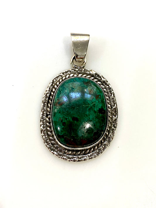 STERLING SILVER MALACHITE PENDANT