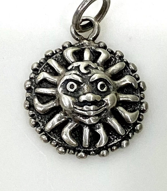 Mexico Sterling Silver Sun Pendant