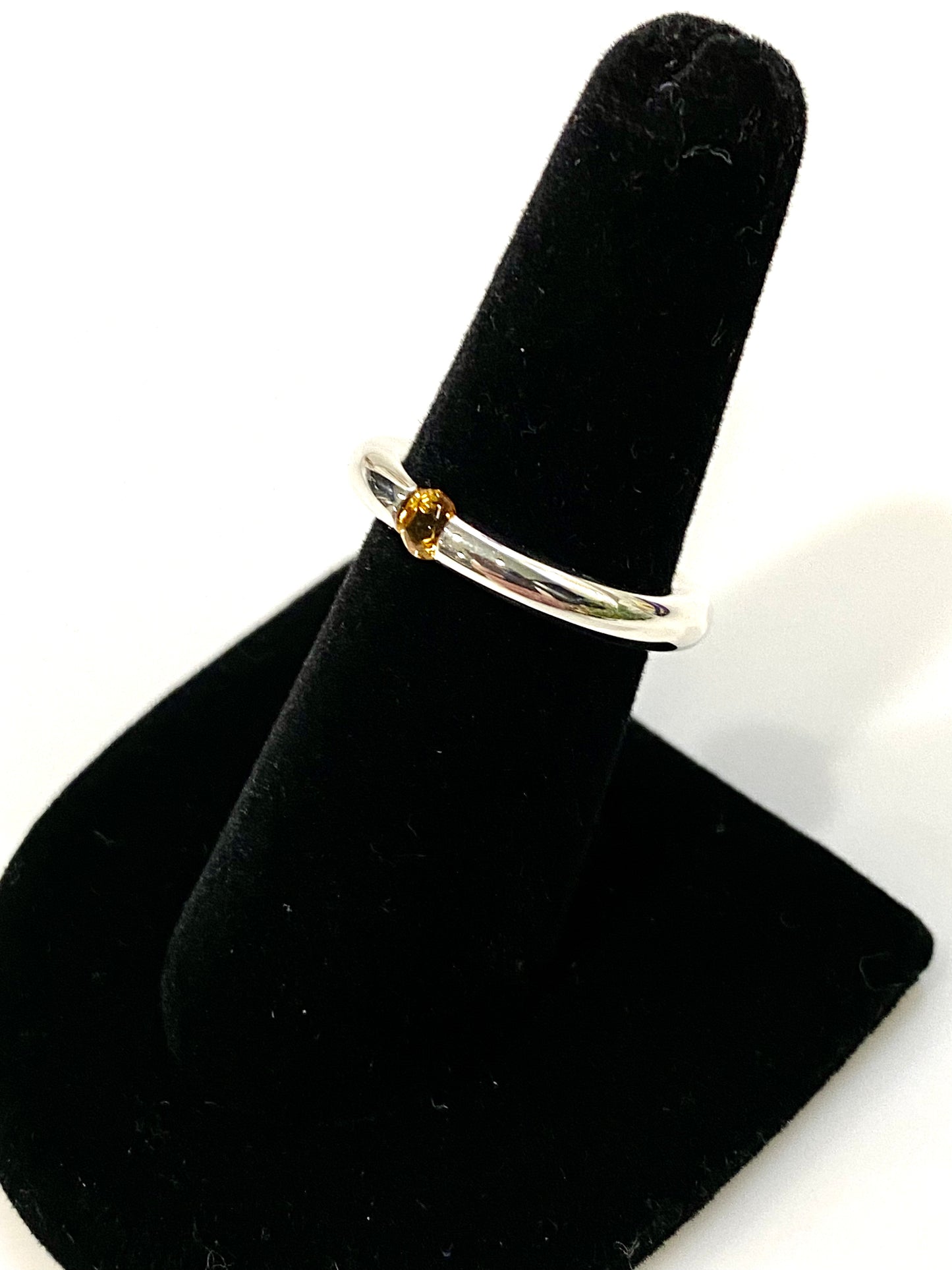 GORGEOUS CITRINE TENSION MOUNTED STERLING SILVER RING