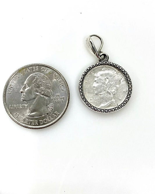 1938 Silver Dime Coin Pendant