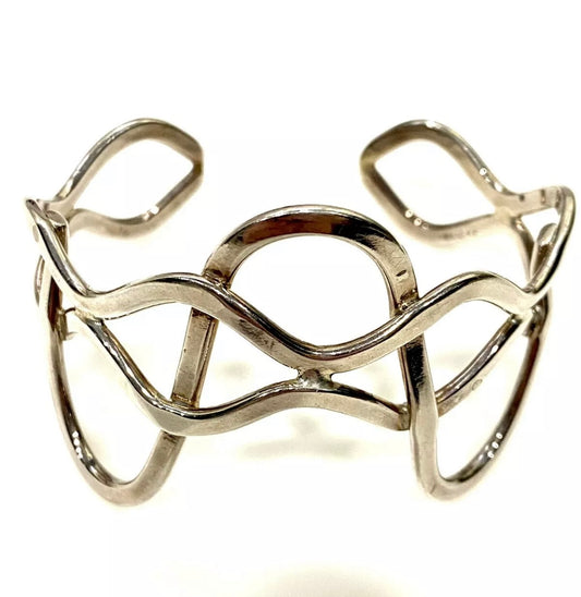 Modern Sterling Silver Cuff Bracelet