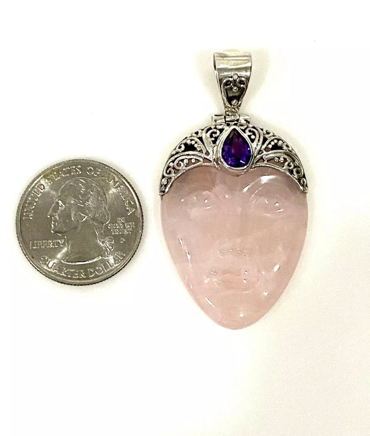 Gorgeous Sajen Designer Pink Jade Amethyst Pendant