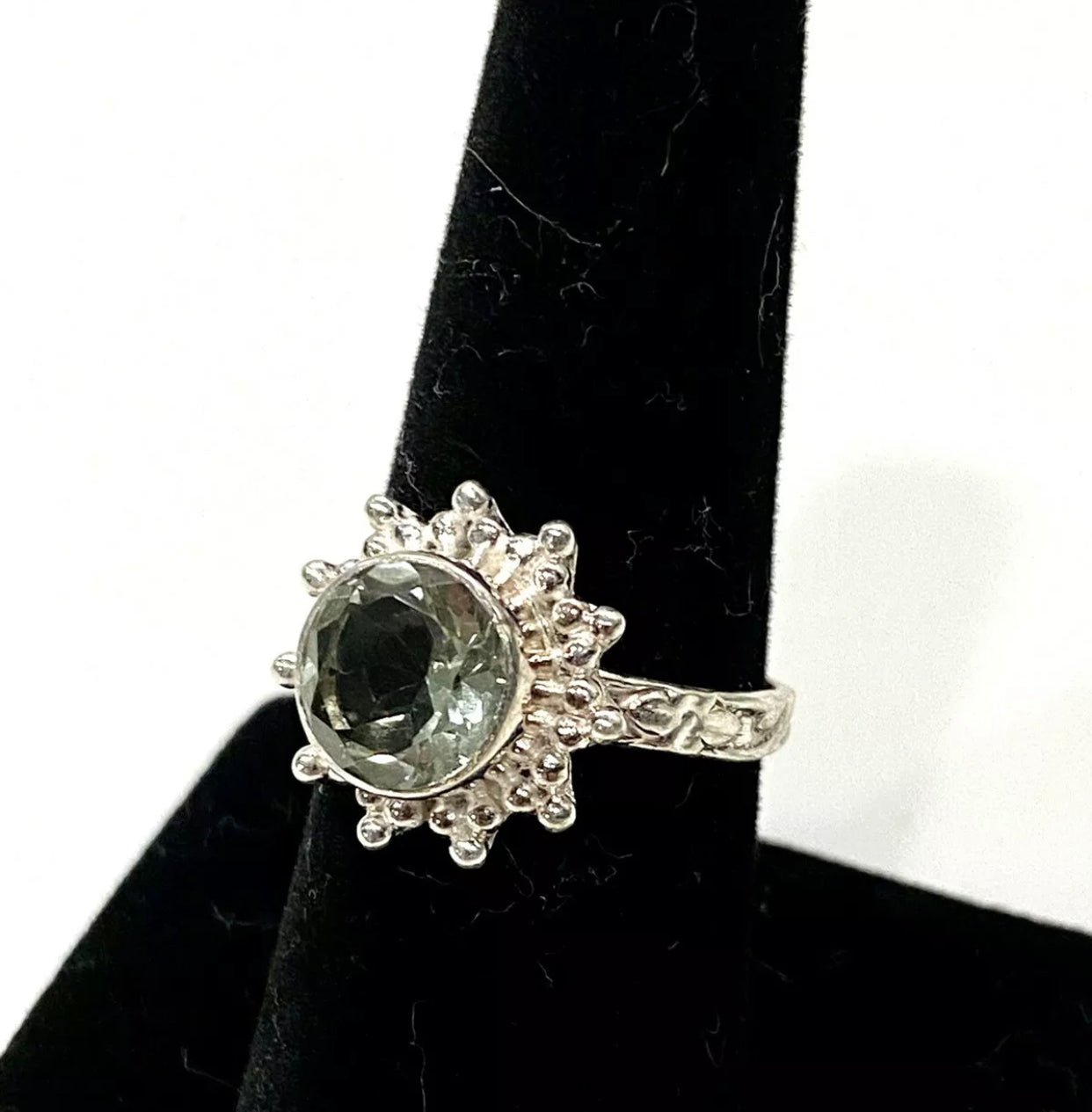 Aquamarine Colored Sterling Silver Ring