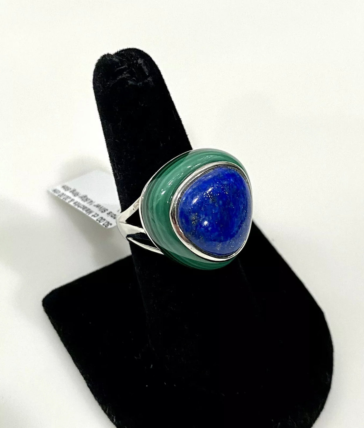 Blue Lapis Malachite Sterling Silver Ring