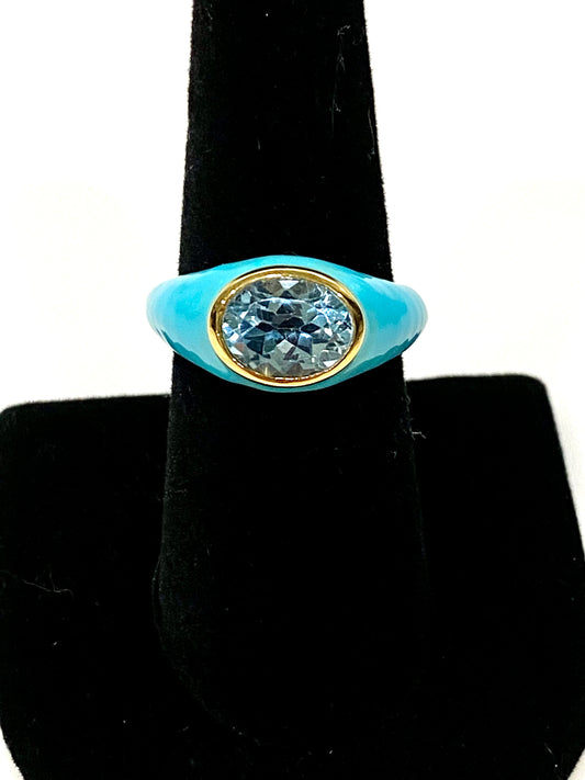 Gorgeous Blue Topaz Sterling Silver Ring