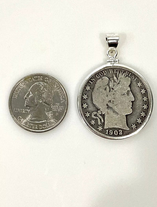 1902 O Barber Half Dollar Pendant