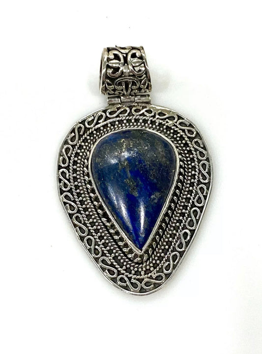 Large Blue Lapis Sterling Silver Pendant