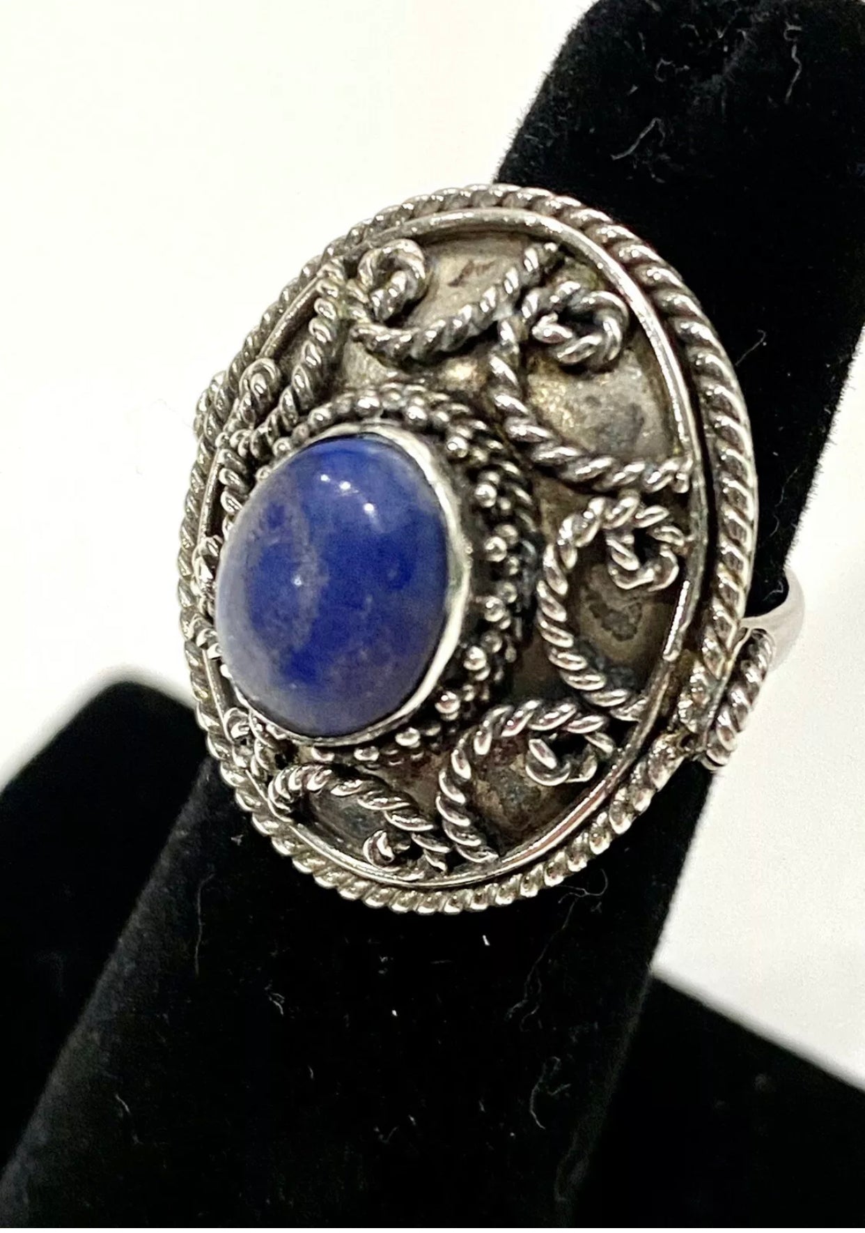 Vintage Blue Lapis Sterling Silver Ring