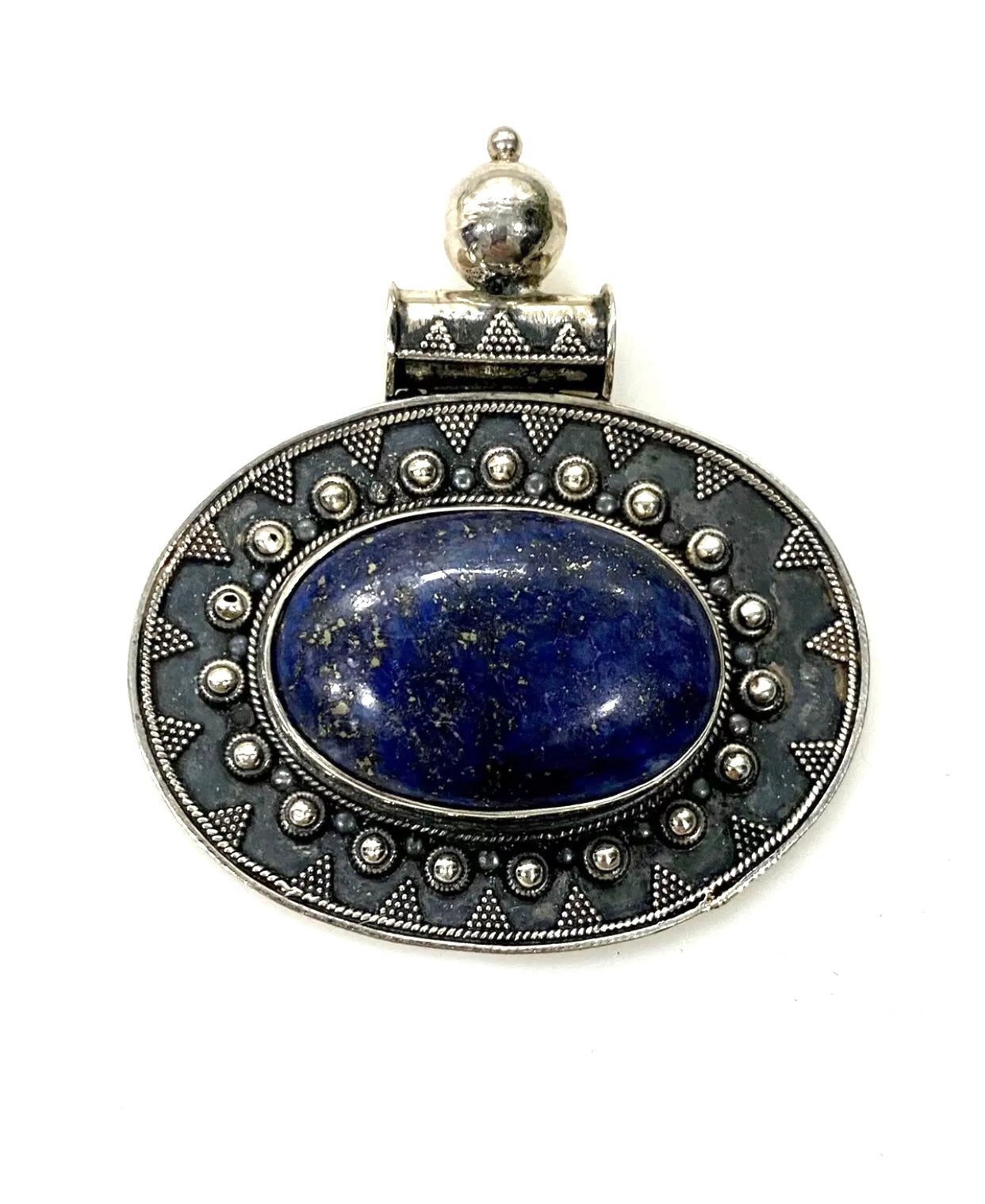 Large Blue Lapis Sterling Silver Pendant