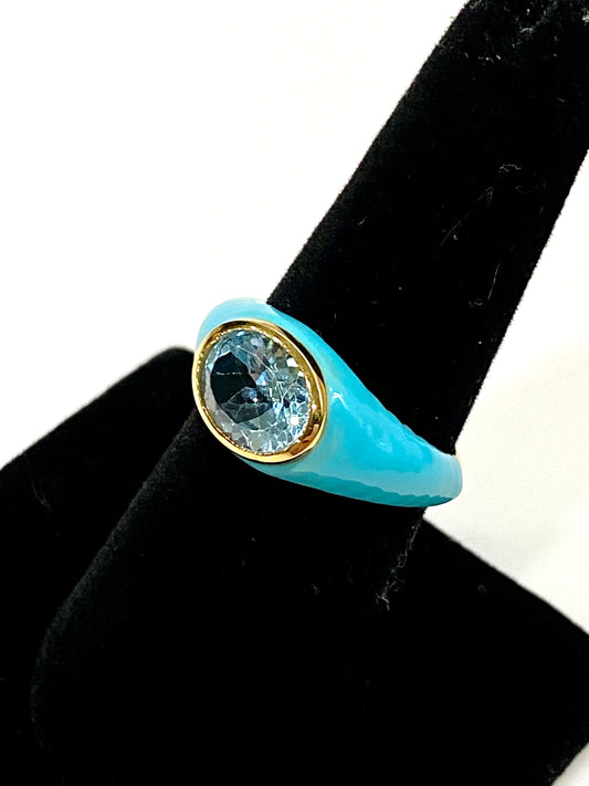 Gorgeous Blue Topaz Sterling Silver Ring