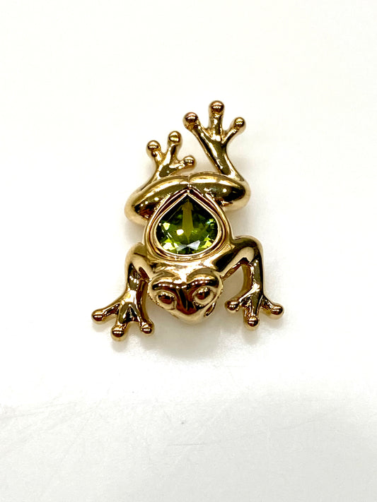 Unique Peridot Frog Pendant