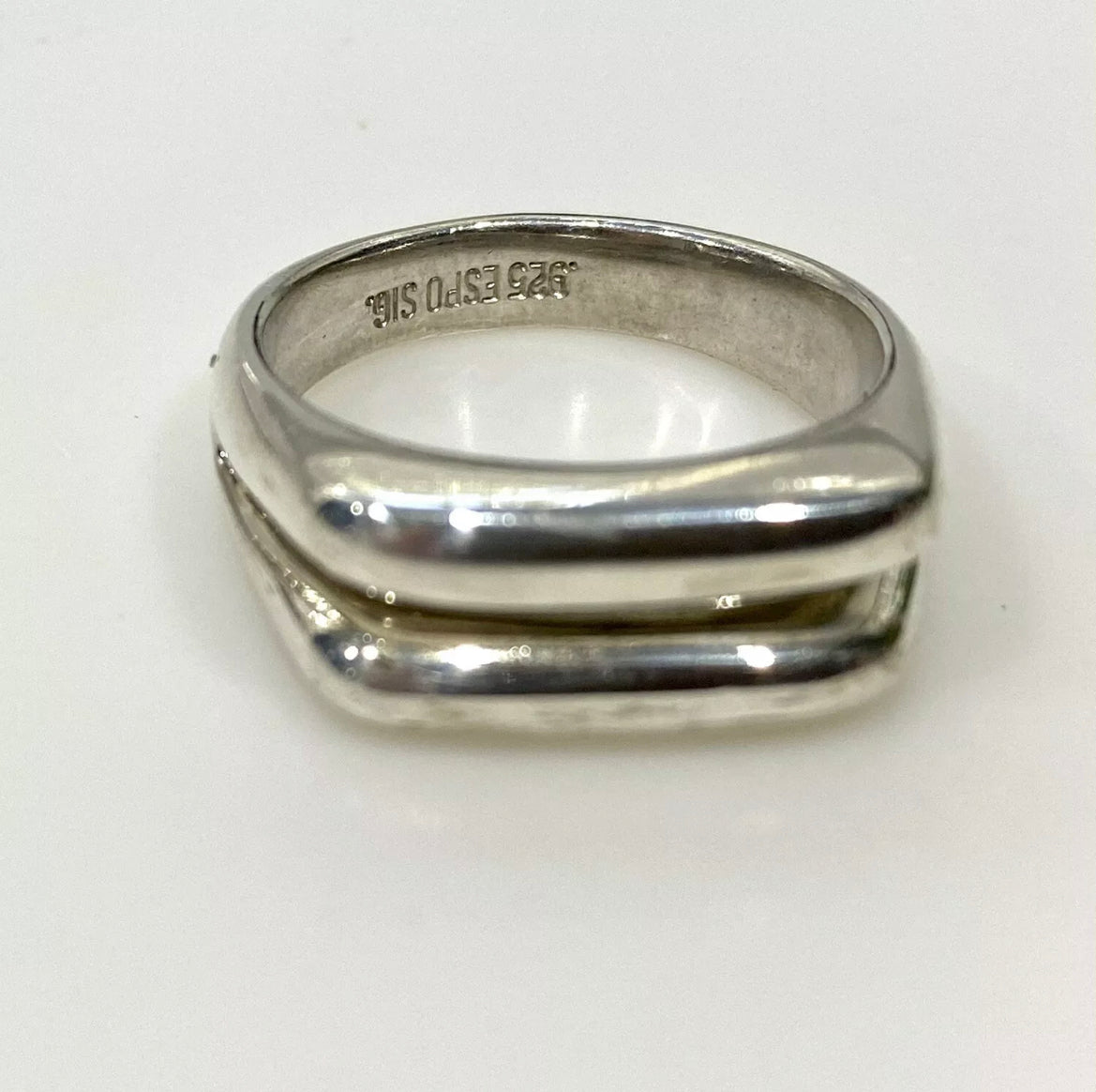 Vintage Double Bar Men’s Sterling Silver Ring