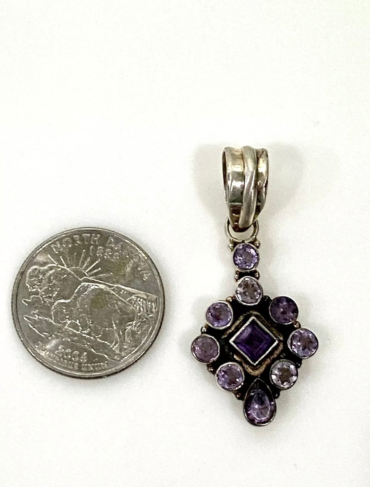 Vintage Amethyst Sterling Silver Pendant