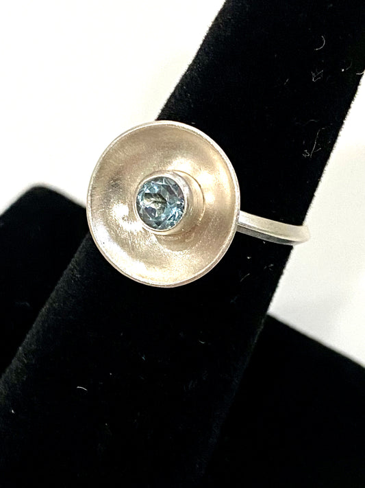 Magnificently Designed Blue Topaz in Sterling Silver Ring