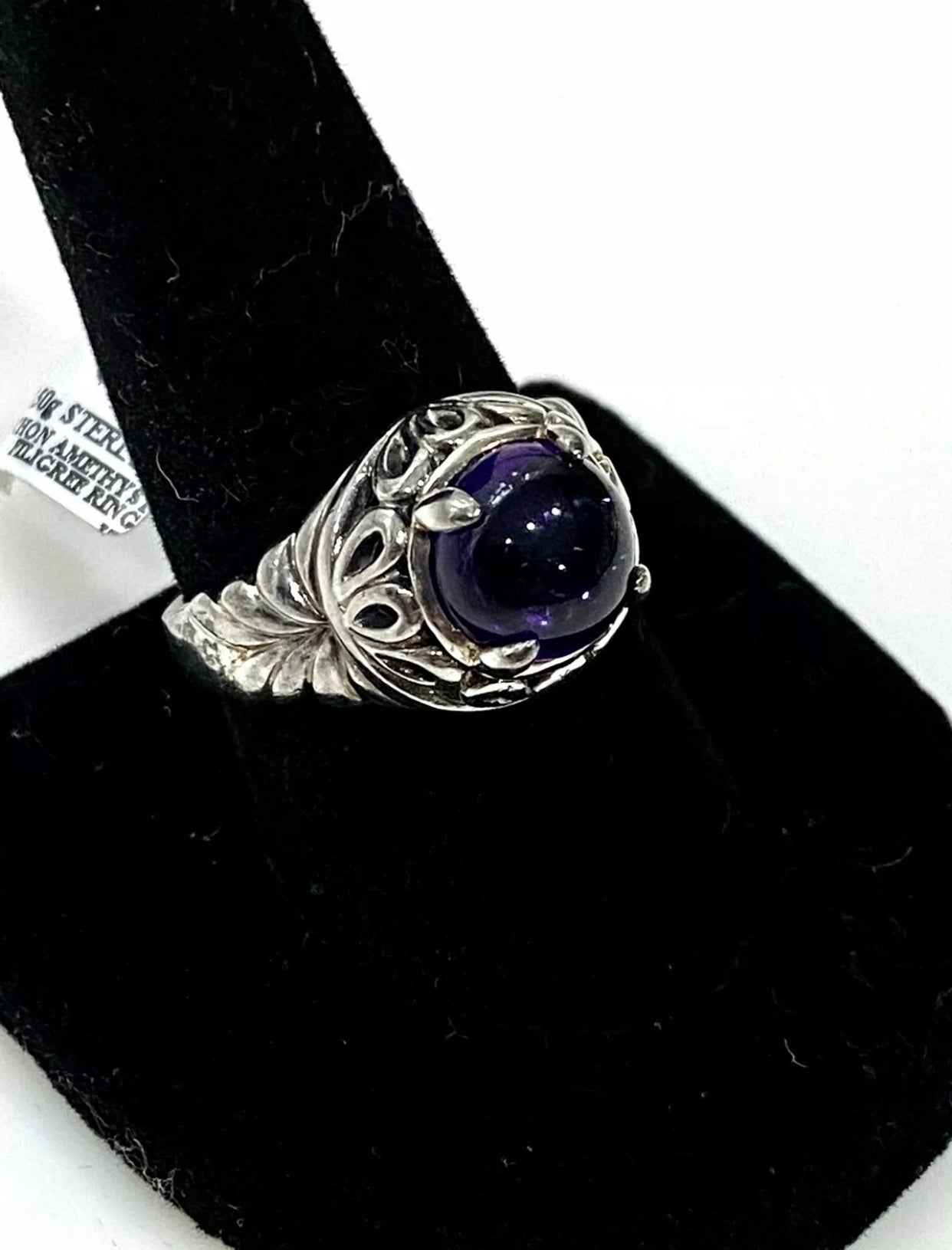 Amethyst Cabochon Sterling Silver Ring