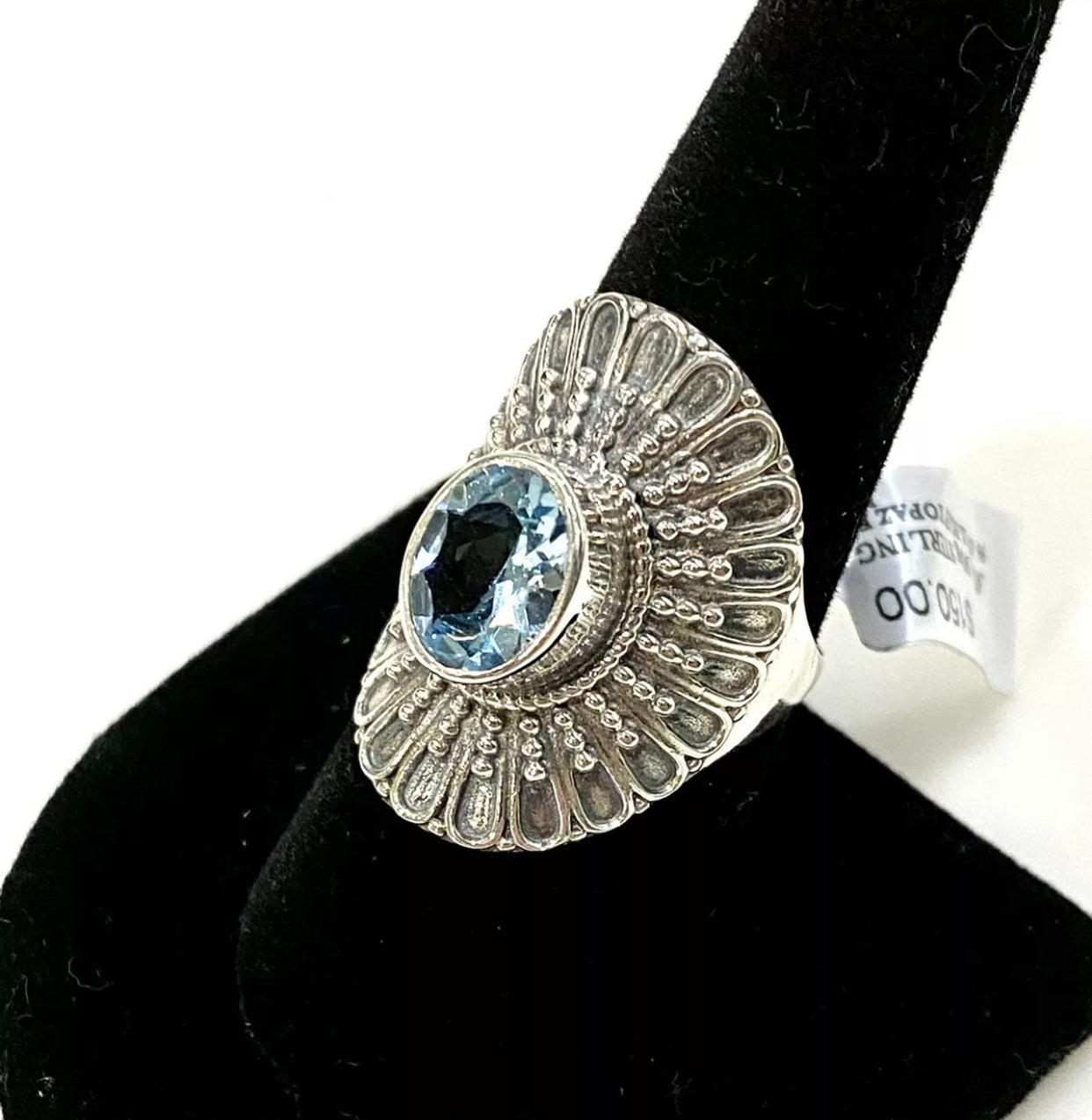 Genuine Blue Topaz Sterling Silver Ring