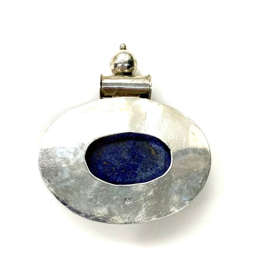 Large Blue Lapis Sterling Silver Pendant