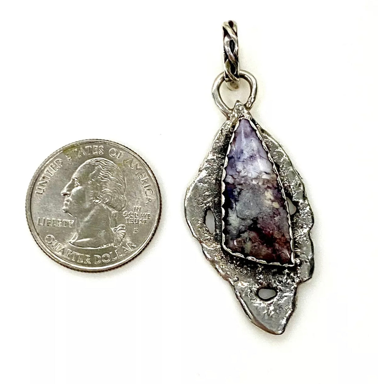 Lavender Agate Sterling Silver Pendant