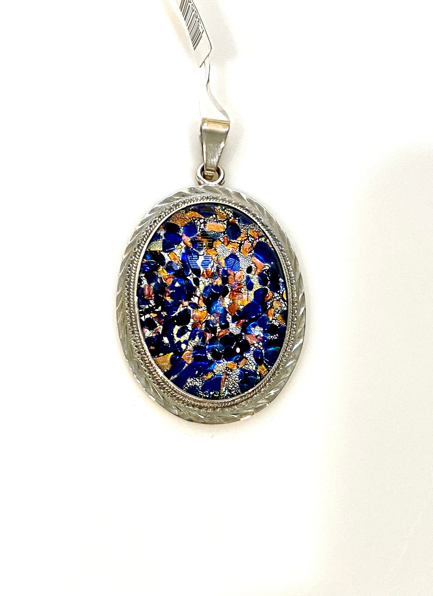 Gorgeous Metallic Enameled Pendant