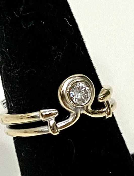 Ladies 14k Bezel Set Diamond Ring