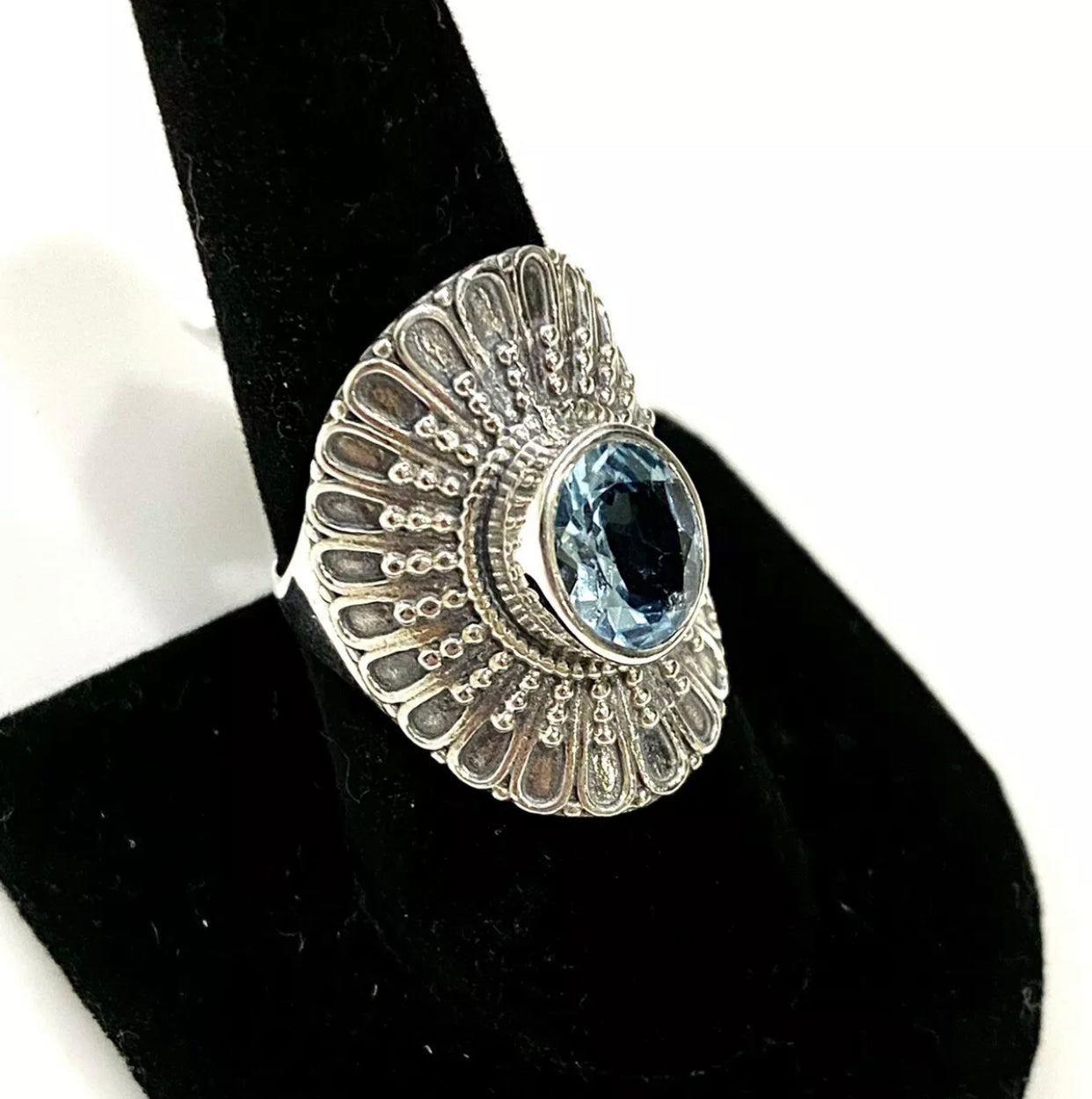 Genuine Blue Topaz Sterling Silver Ring