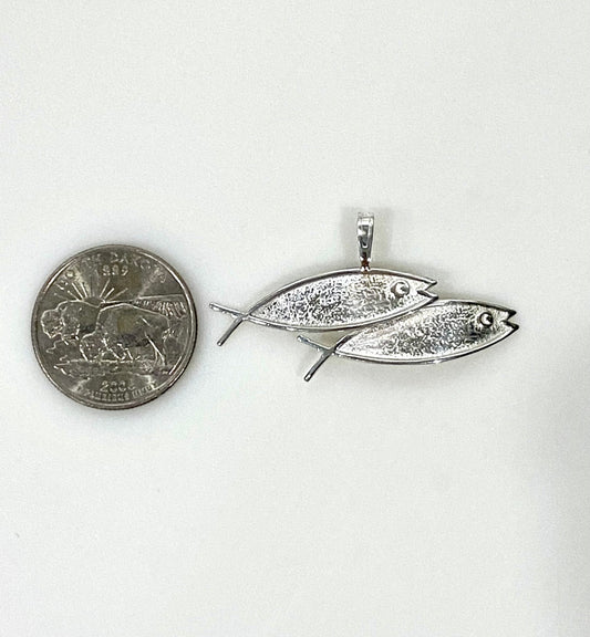 Double Sterling Silver Fish Pendant