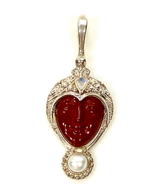 Designer Sajen Red Jasper Sterling Silver Pendant