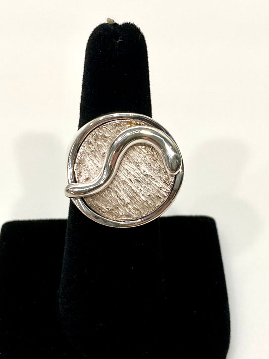 Modernist Solid Sterling Silver Handcrafted Ring