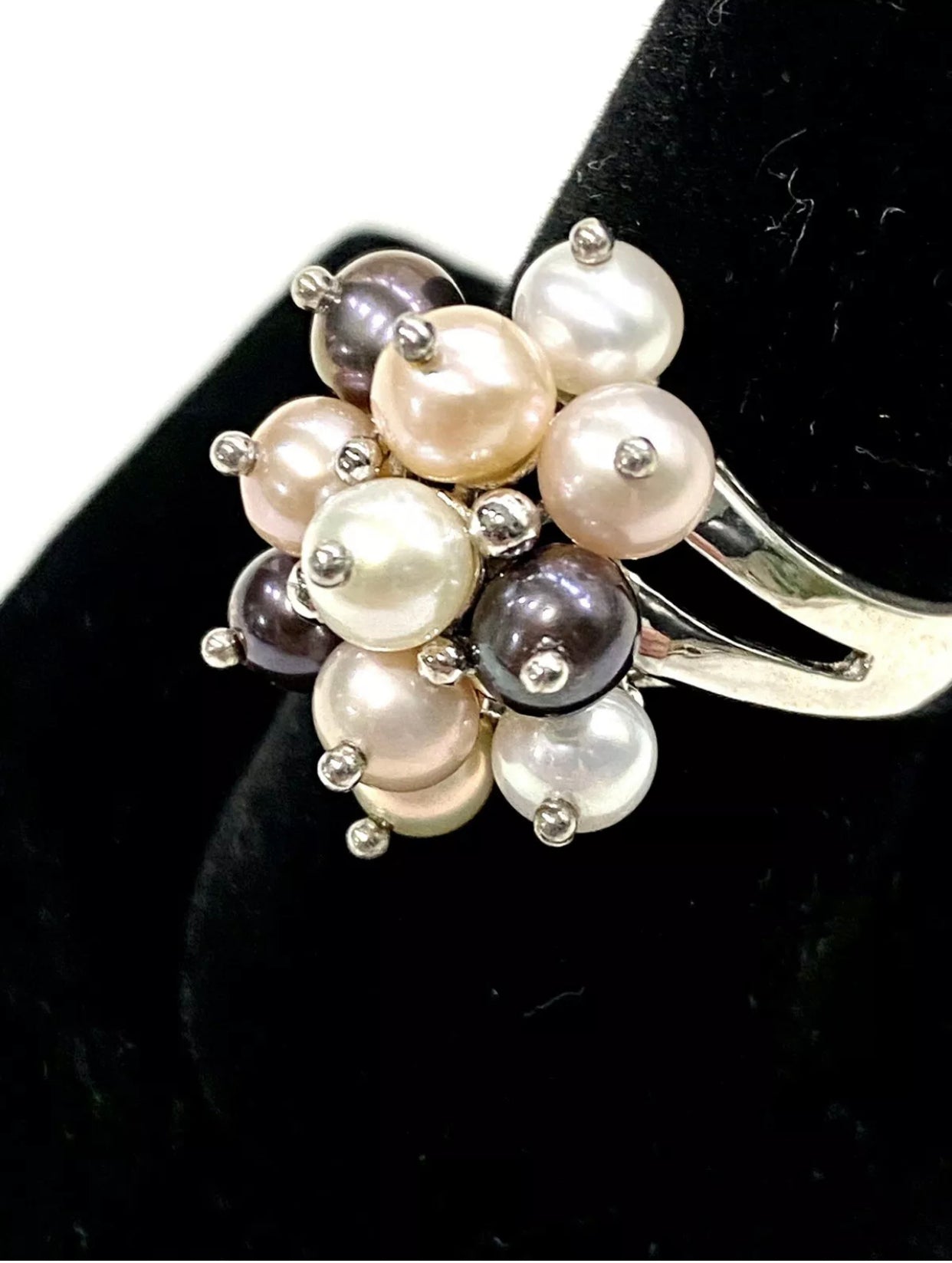 Multi Colored Pearl Sterling Silver Ring