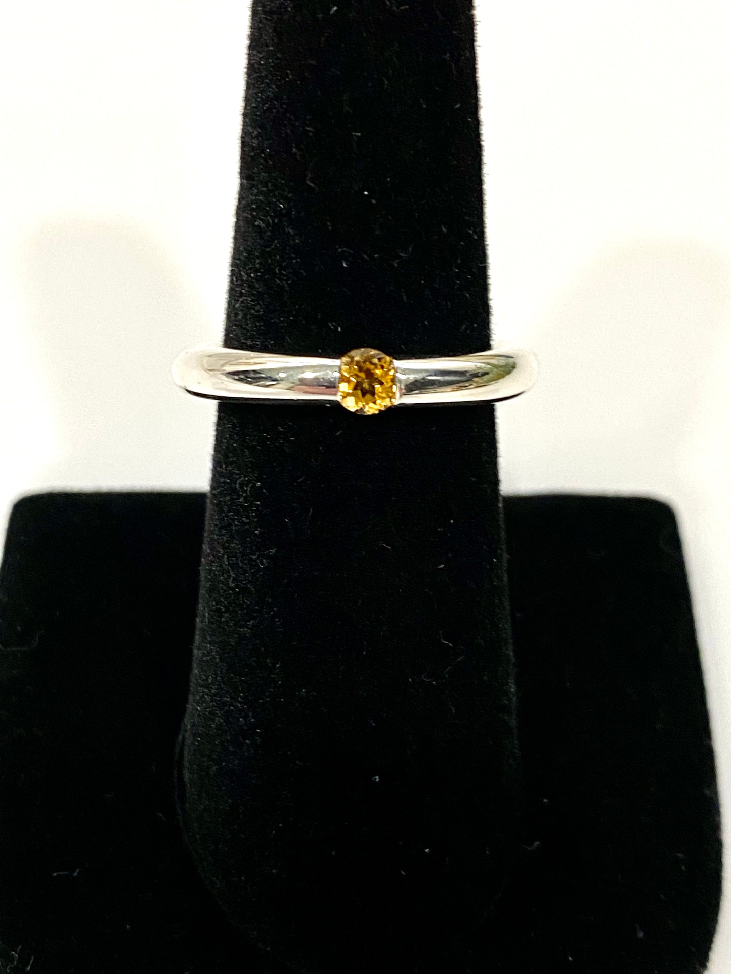 GORGEOUS CITRINE TENSION MOUNTED STERLING SILVER RING