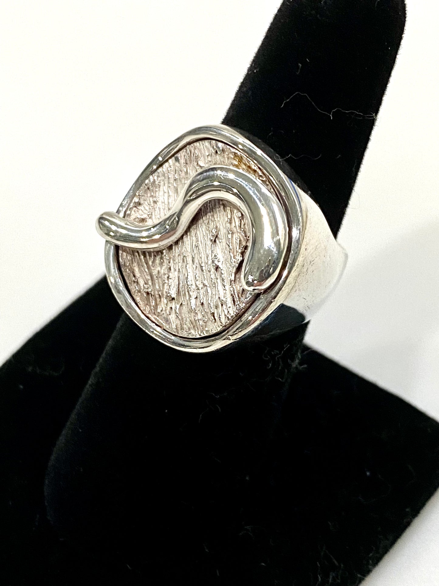 Modernist Solid Sterling Silver Handcrafted Ring