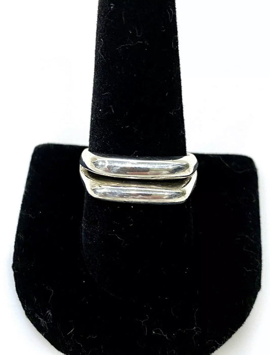 Vintage Double Bar Men’s Sterling Silver Ring