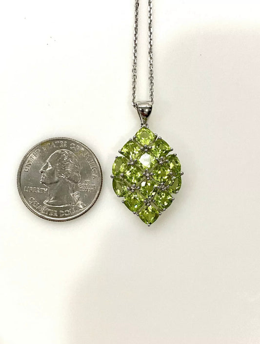 Genuine Peridot Sterling Silver Necklace