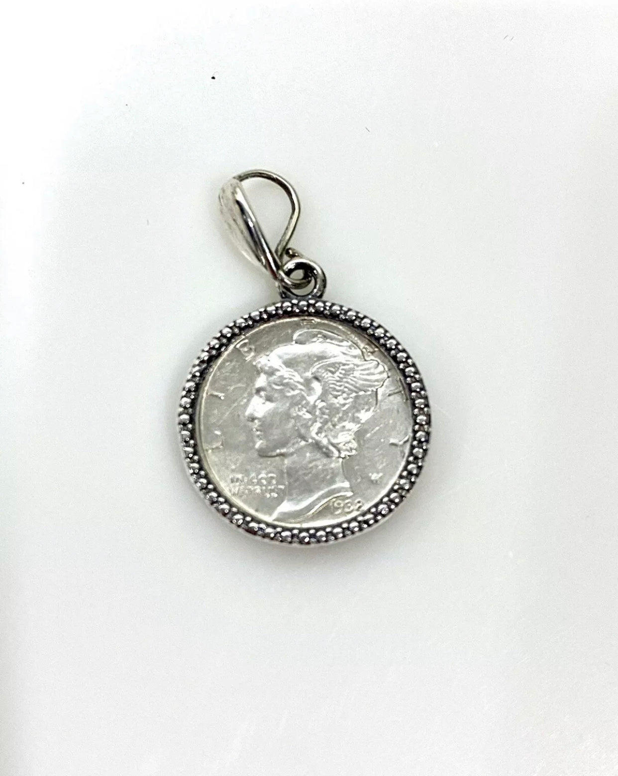 1938 Silver Dime Coin Pendant