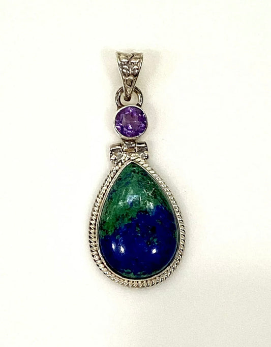 Gorgeous Colorful Pendant Genuine Amethyst